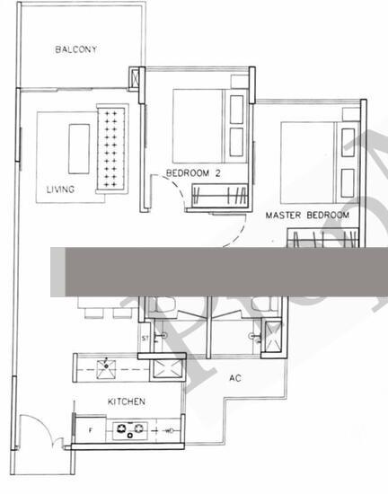 Parc Olympia Condominium For Rent, $3,400, 2 Bed 2 Bath 775 sqft $4.39 psf