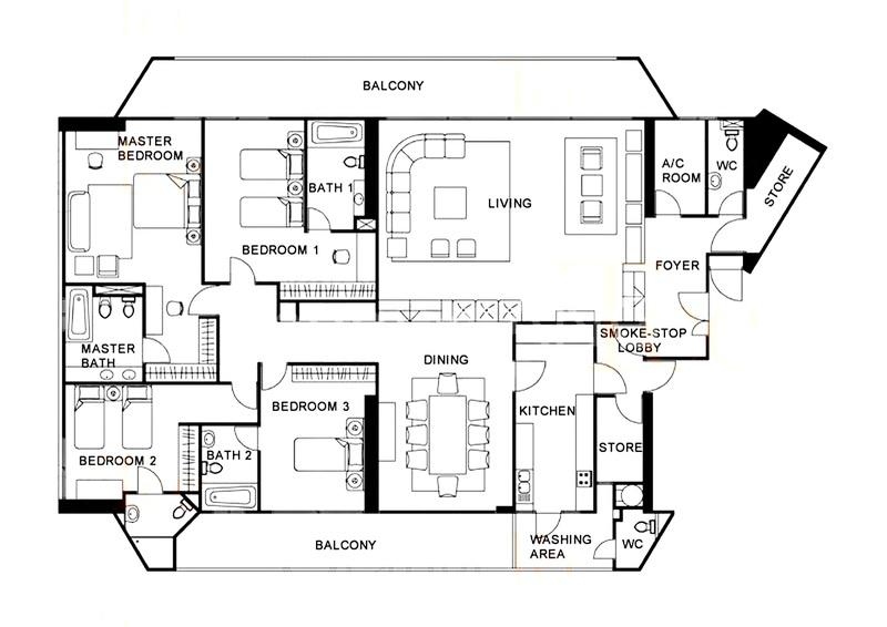 Wing on Life Garden Apartment For Rent, $12,800, 4 Bed 5 Bath 3,304 sqft $3.87 psf