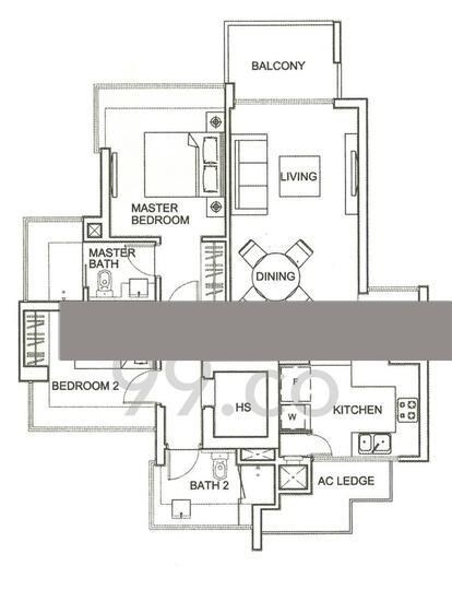 Oasis Garden Condominium For Rent, $4,200, 2 Bed 2 Bath 947 sqft $4.44 psf
