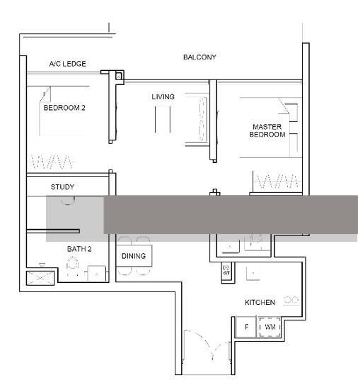 Stirling Residences Condominium For Rent, $5,300, 2 Bed 2 Bath 764 sqft $6.94 psf