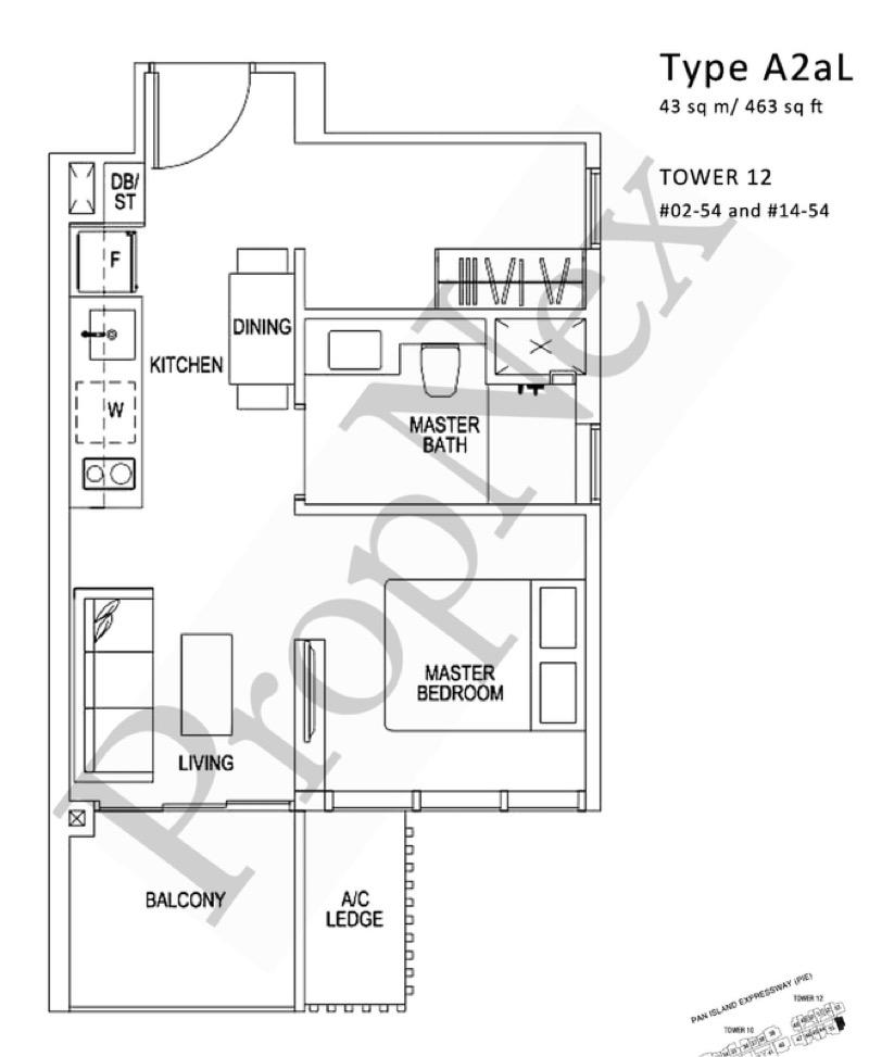 Sims Urban Oasis Condominium For Rent, $3,200, 1 Bed 1 Bath 463 sqft $6.91 psf