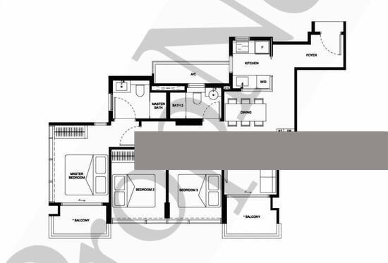 Neu at Novena Condominium For Rent, $5,600, 3 Bed 2 Bath 861 sqft $6.50 psf