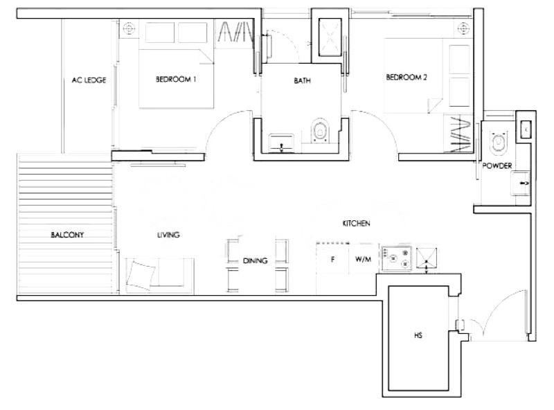 M66 Condominium For Rent, $3,400, 2 Bed 2 Bath 635 sqft $5.35 psf