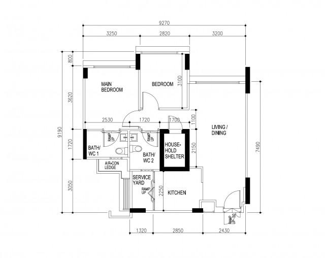 623C Punggol Central HDB Apartment For Rent, $3,000, 2 Bed 2 Bath 743 sqft $4.04 psf