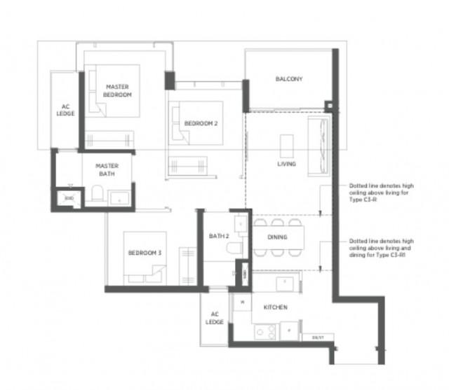 Parc Esta Condominium For Rent, $5,700, 3 Bed 2 Bath 926 sqft $6.16 psf