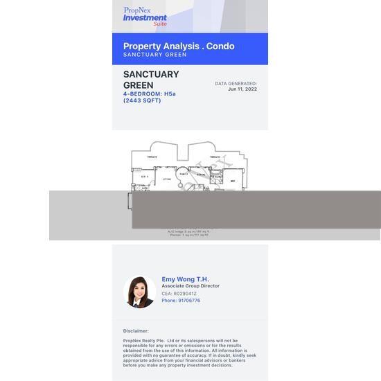 Sanctuary Green Condominium For Rent, $8,600, 4 Bed 4 Bath 2,443 sqft $3.52 psf