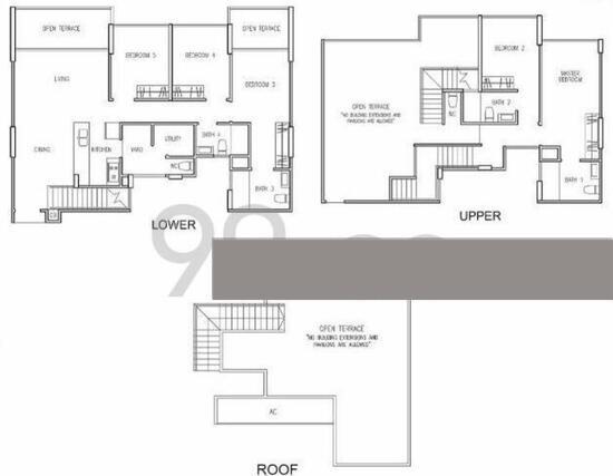 Hillion Residences Apartment For Rent, $8,000, 5 Bed 4 Bath 2,616 sqft $3.06 psf