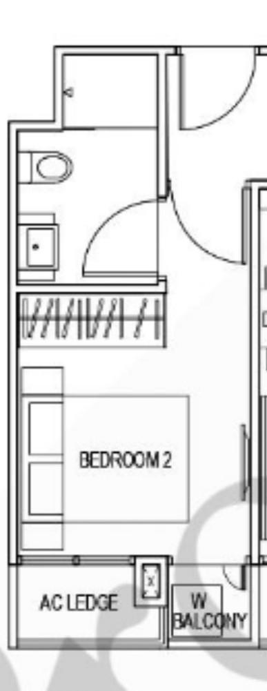 Loft 33 @ Geylang Condominium Room Rental, $2,400, 1 Bed 1 Bath 225 sqft $10.67 psf
