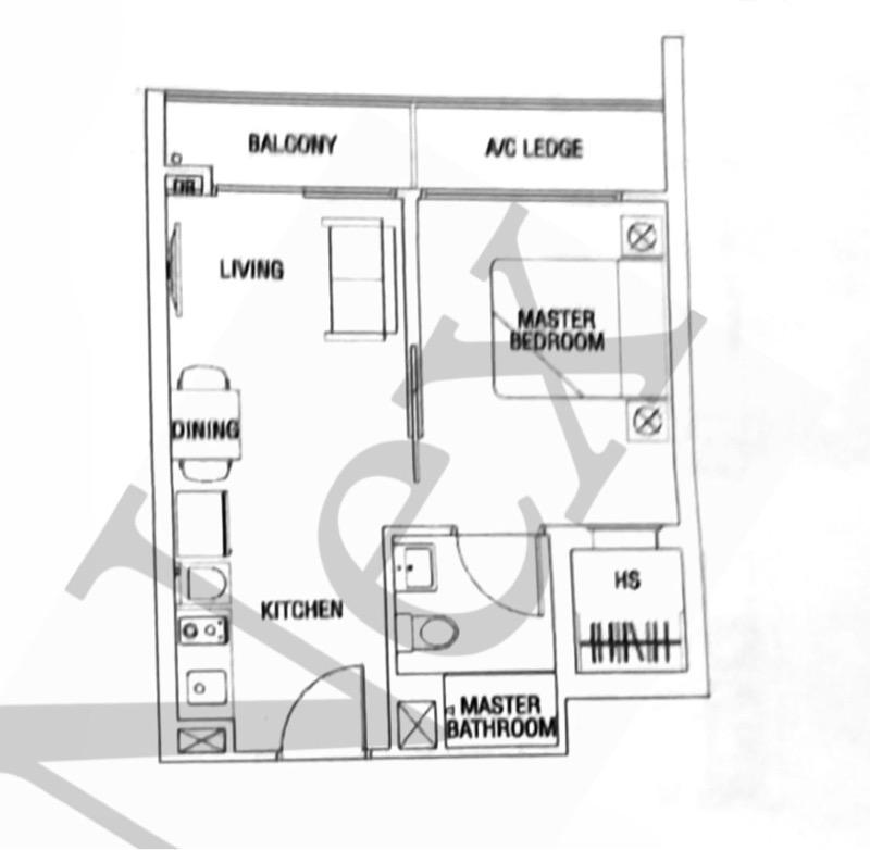 The Vue Condominium For Rent, $2,600, 1 Bed 1 Bath 420 sqft $6.19 psf