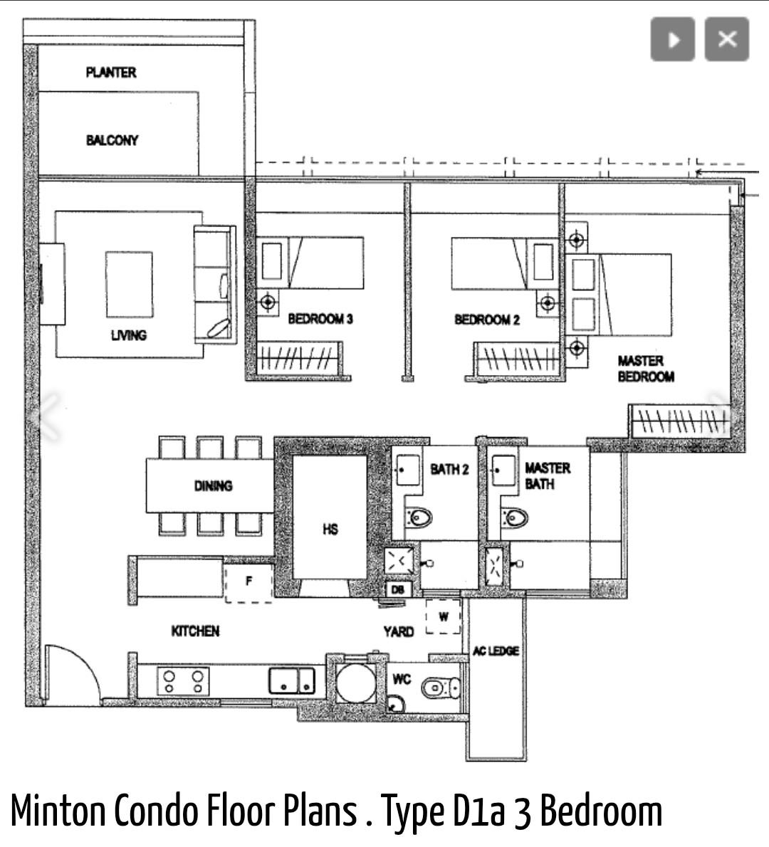 THE MINTON Condominium For Rent, $5,800, 3 Bed 3 Bath 1,216 sqft $4.77 psf