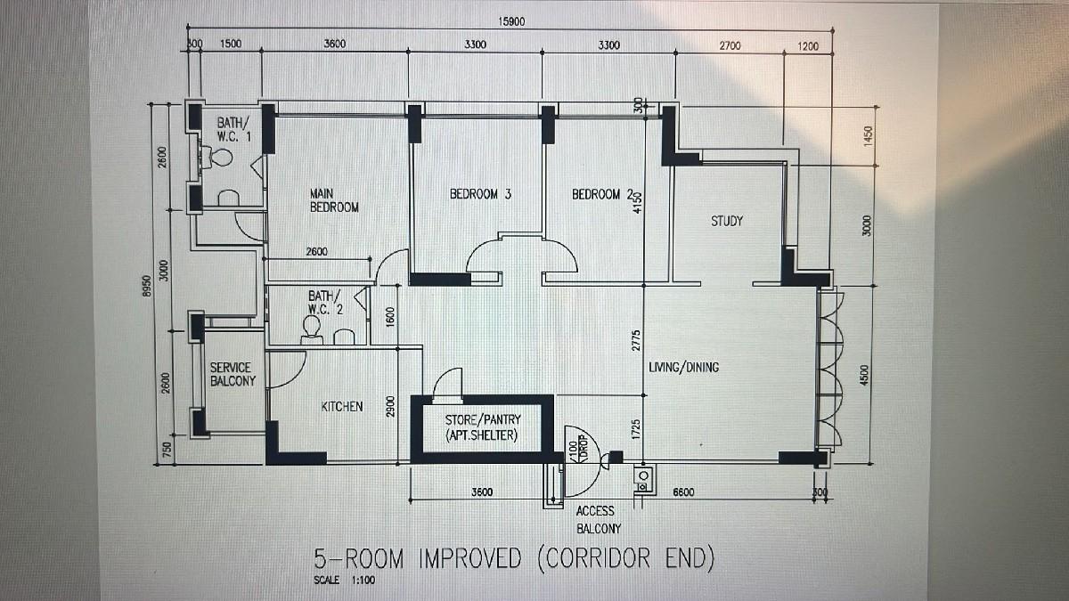 698B Hougang Street 61 HDB Apartment For Rent, $3,700, 3 Bed 2 Bath 1,292 sqft $2.86 psf