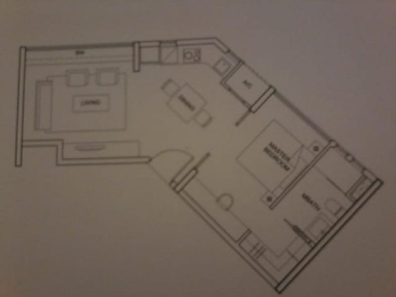 Tresalveo Condominium For Rent, $3,400, 1 Bed 1 Bath 592 sqft $5.74 psf