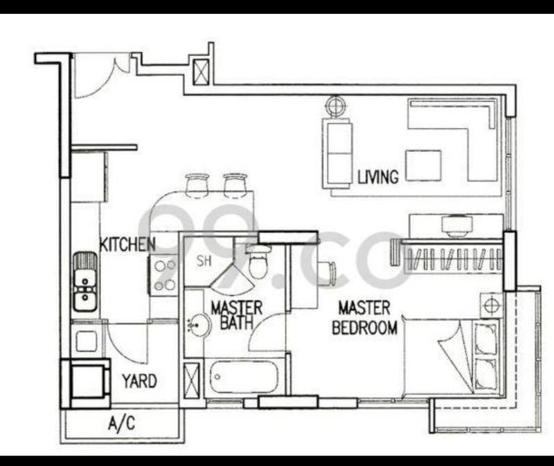 Charisma View Condominium For Rent, $3,200, 1 Bed 1 Bath 657 sqft $4.87 psf