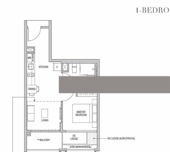 Mayfair Gardens Condominium For Rent, $3,400, 1 Bed 1 Bath 506 sqft $6.72 psf