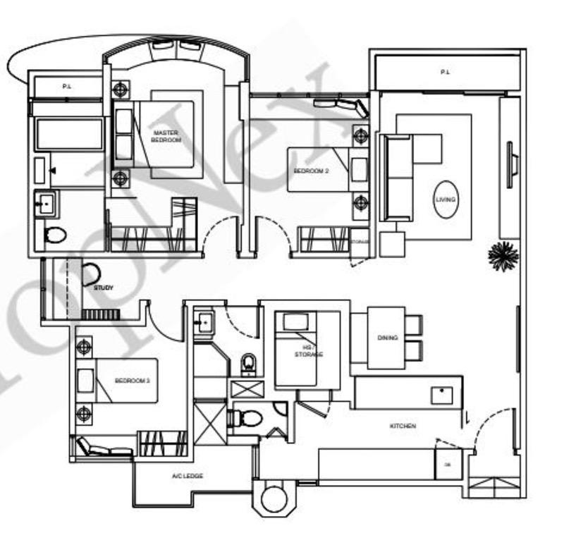The Cascadia Condominium For Rent, $6,500, 3 Bed 4 Bath 1,238 sqft $5.25 psf