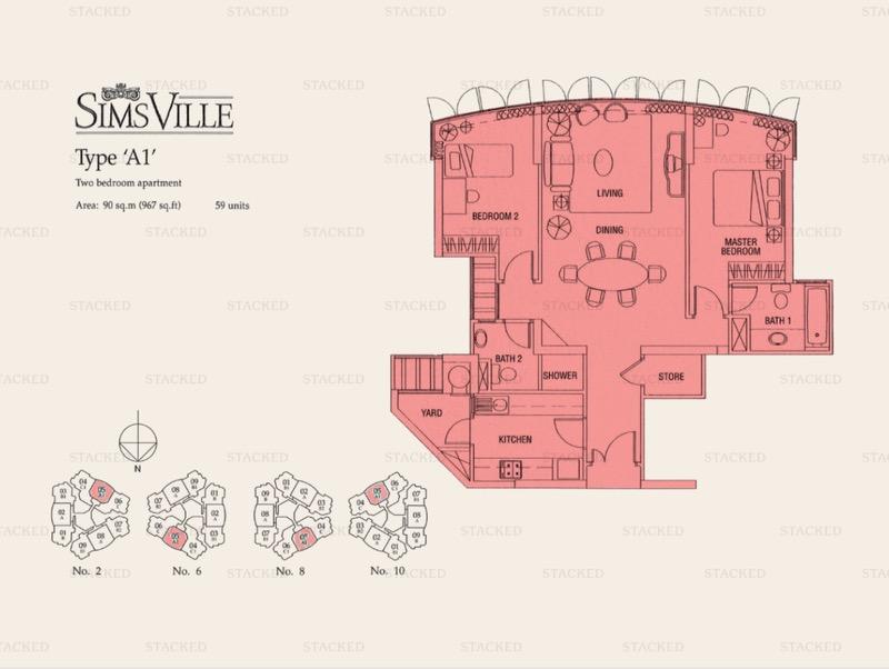 Simsville Condominium For Rent, $4,450, 2 Bed 2 Bath 967 sqft $4.60 psf