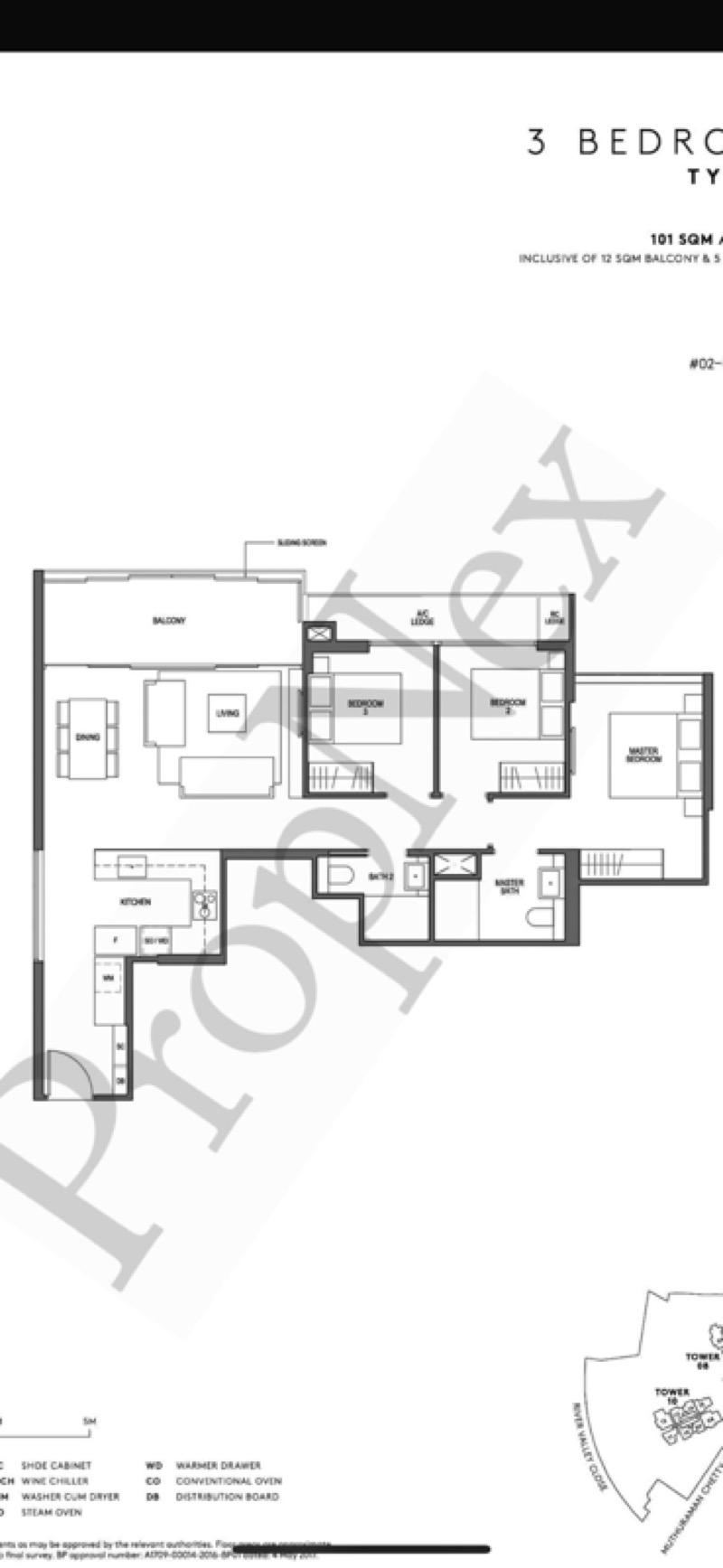 Martin Modern Condominium For Rent, $9,600, 3 Bed 2 Bath 1,087 sqft $8.83 psf
