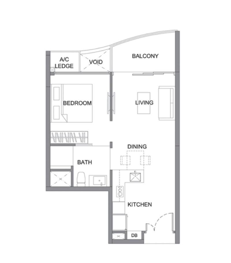 Kingsford Hillview Peak Condominium For Rent, $3,150, 1 Bed 1 Bath 517 sqft $6.09 psf