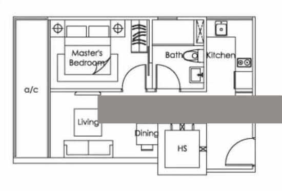 Suites@Braddell Apartment For Rent, $2,850, 1 Bed 1 Bath 441 sqft $6.46 psf