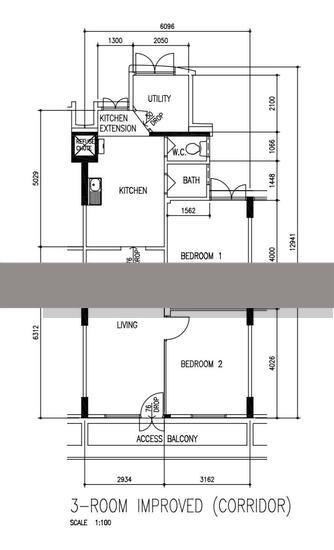 3 Ghim Moh Road HDB Apartment For Rent, $3,300, 2 Bed 1 Bath 699 sqft $4.72 psf
