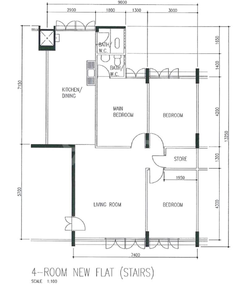 217 Jurong East Street 21 HDB Apartment Room Rental, $1,200, 1 Bed 1 Bath 161 sqft $7.45 psf