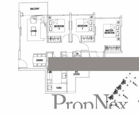 FLO Residence Condominium For Rent, $4,300, 3 Bed 2 Bath 926 sqft $4.64 psf