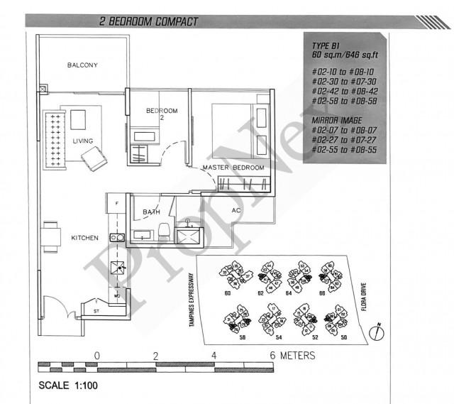 Parc Olympia Condominium For Rent, $3,100, 2 Bed 1 Bath 645 sqft $4.81 psf