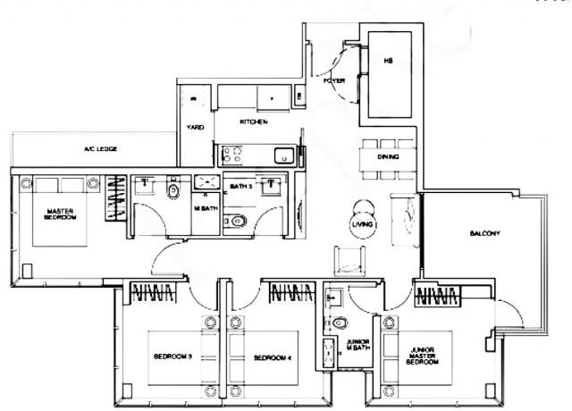 Zyanya Condominium For Rent, $6,800, 4 Bed 3 Bath 1,195 sqft $5.69 psf