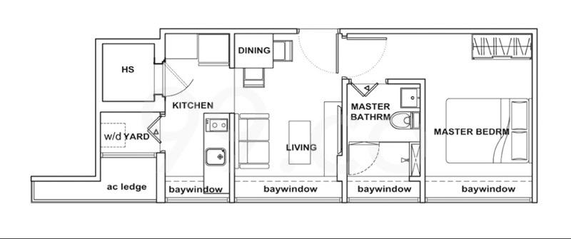 Bliss Loft Condominium For Rent, $3,000, 1 Bed 1 Bath 452 sqft $6.64 psf