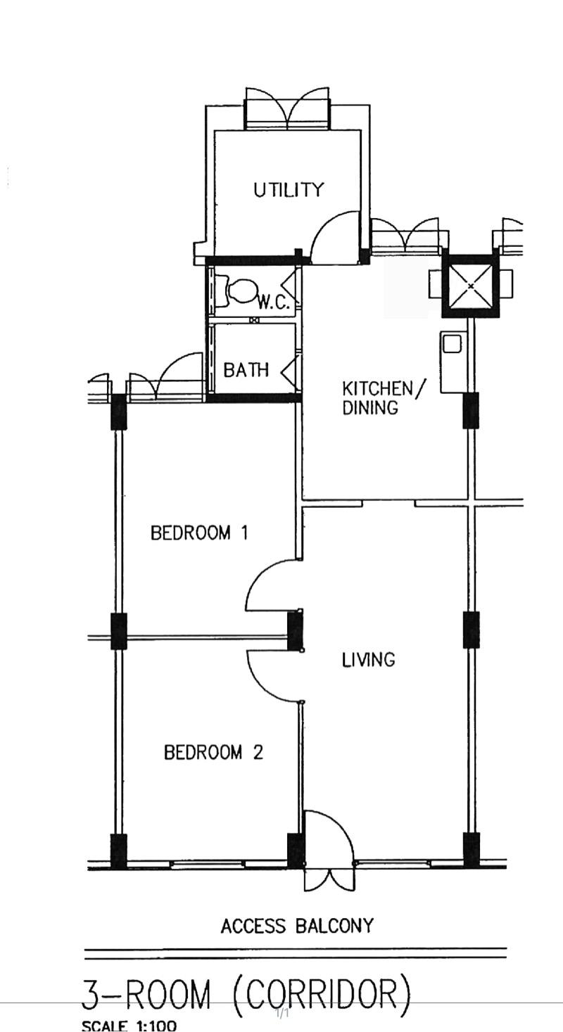 30 New Upper Changi Road HDB Apartment For Rent, $3,000, 2 Bed 1 Bath 667 sqft $4.50 psf