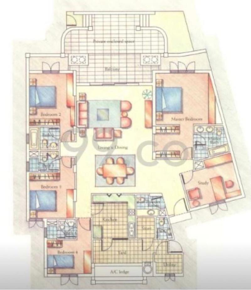 Gallop Gables Condominium For Rent, $13,500, 5 Bed 4 Bath 3,125 sqft $4.32 psf