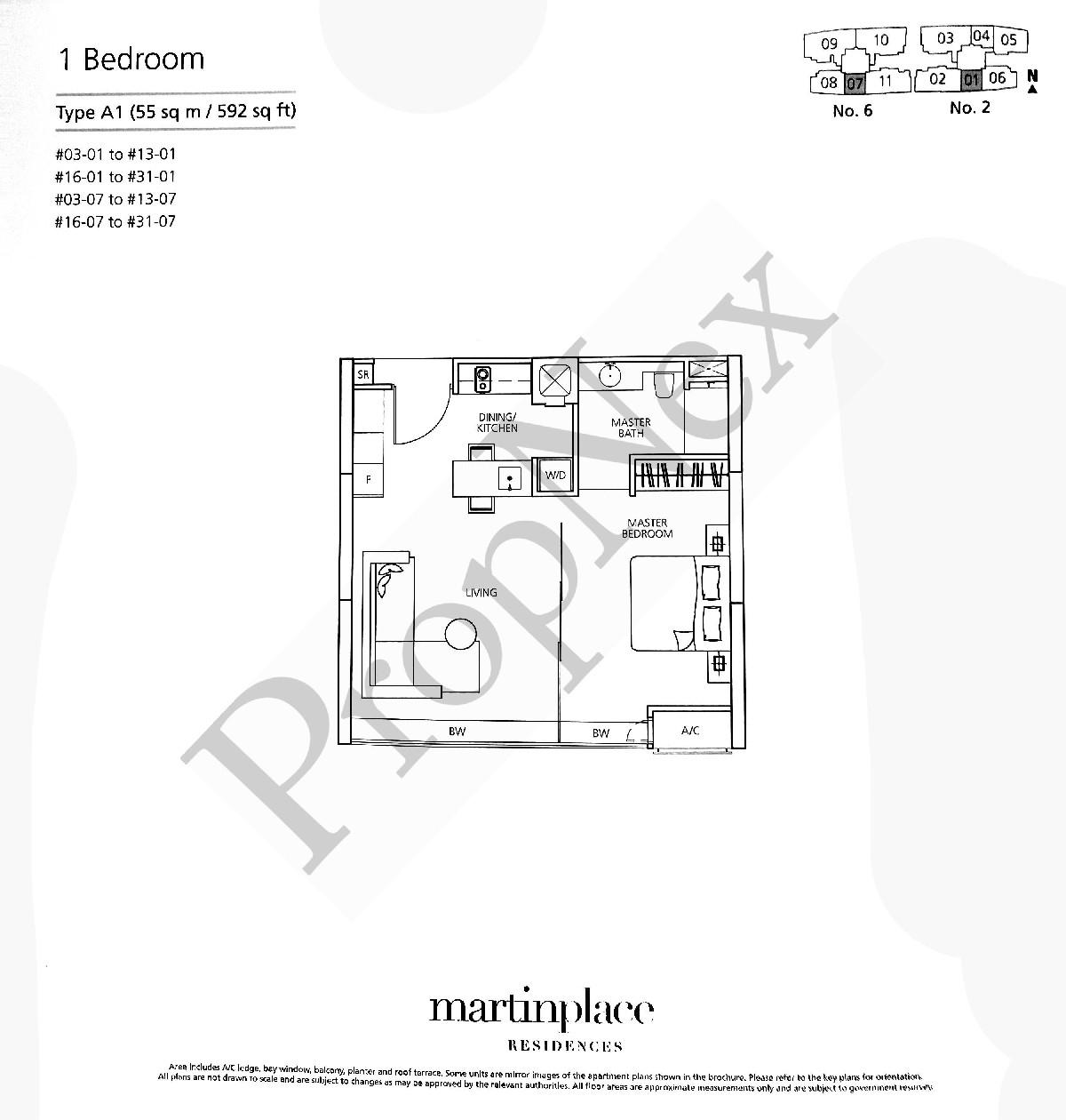 Martin Place Residences Condominium For Rent, $4,200, 1 Bed 1 Bath 592 sqft $7.09 psf