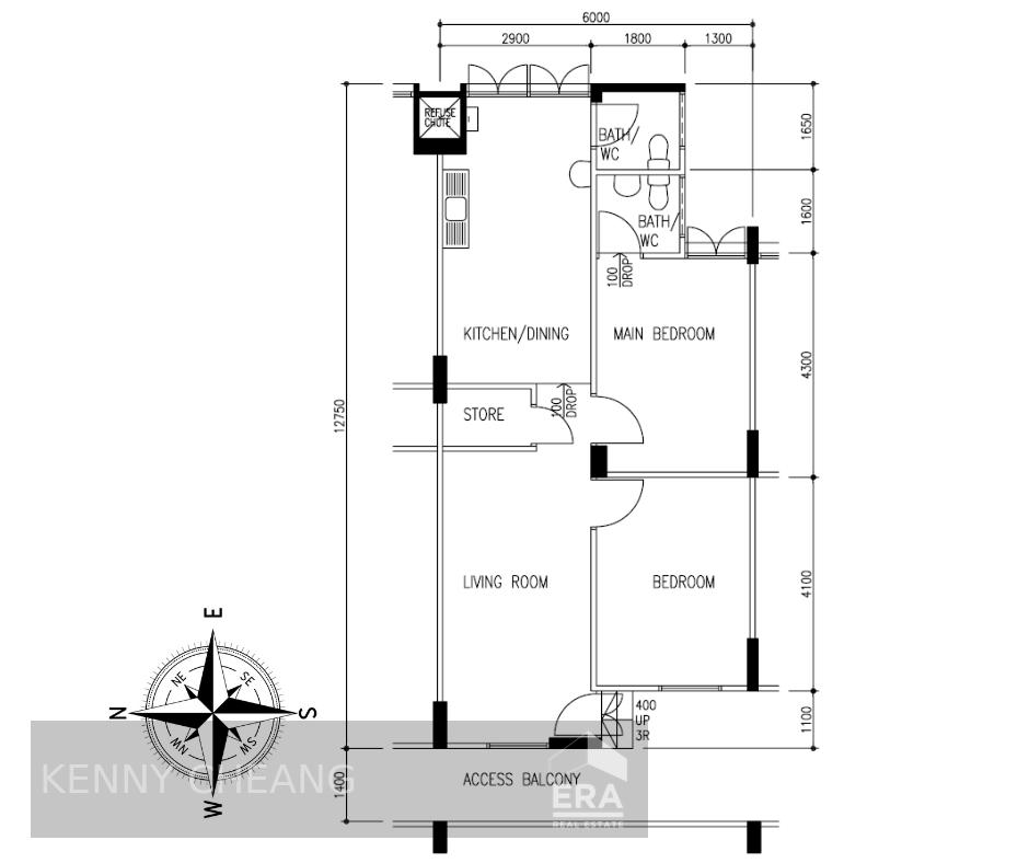 HDB - 2 room for Rent: Yishun Street 21, Yishun, D27, 760204