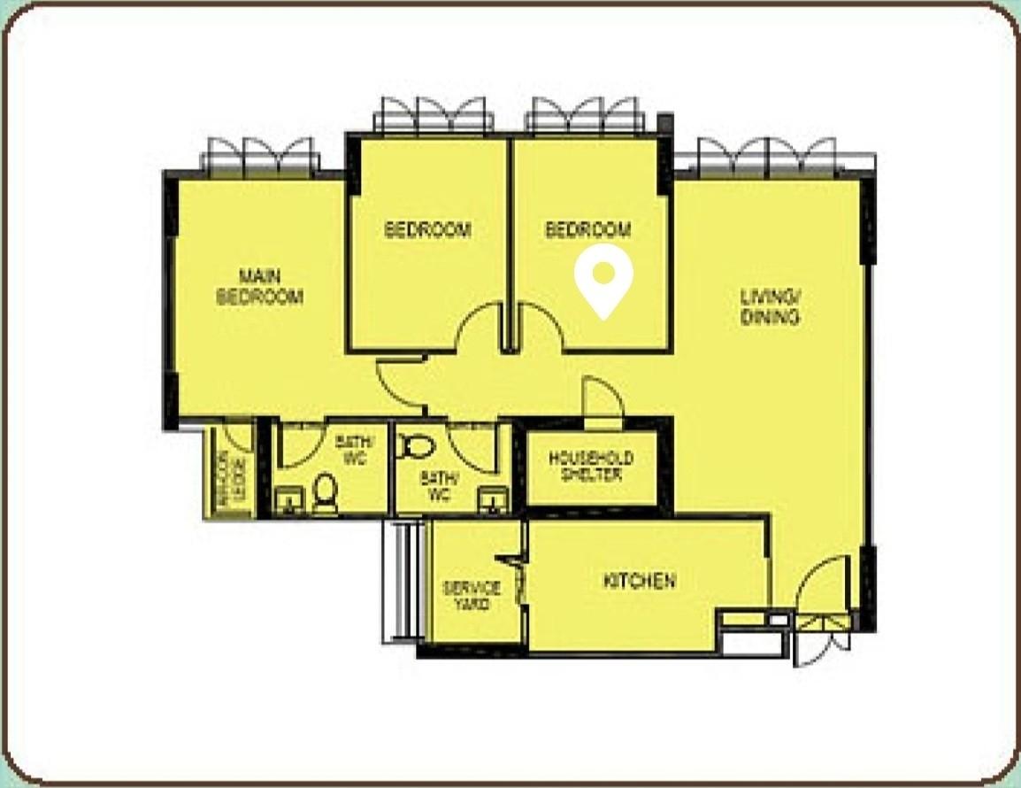 317B Yishun Greenwalk HDB Apartment Room Rental, $850, 1 Bed 1 Bath 108 sqft $7.87 psf