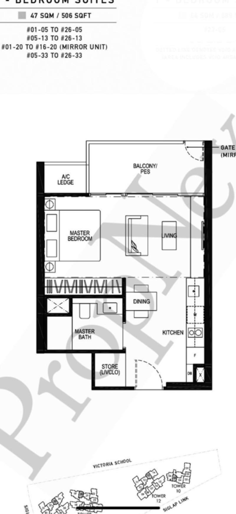 Seaside Residences Condominium For Rent, $4,000, 1 Bed 1 Bath 506 sqft $7.91 psf