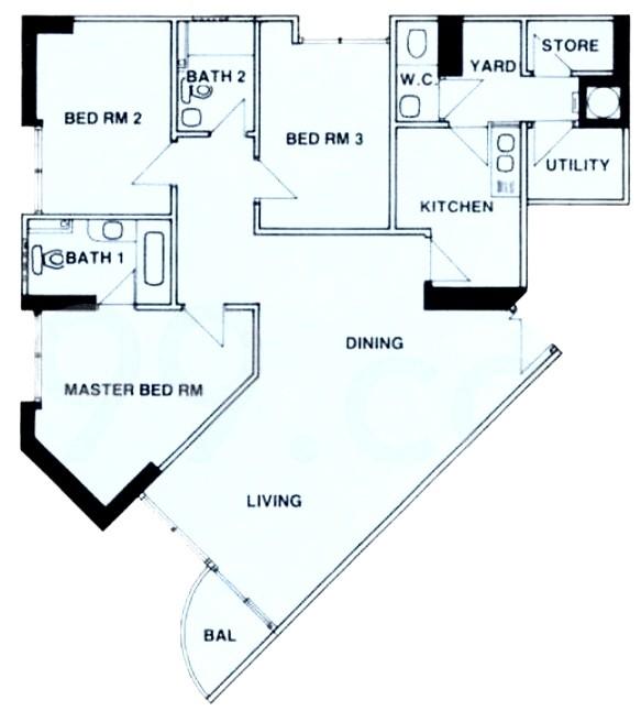 The Regalia Apartment For Rent, $5,688, 3 Bed 3 Bath 1,249 sqft $4.55 psf