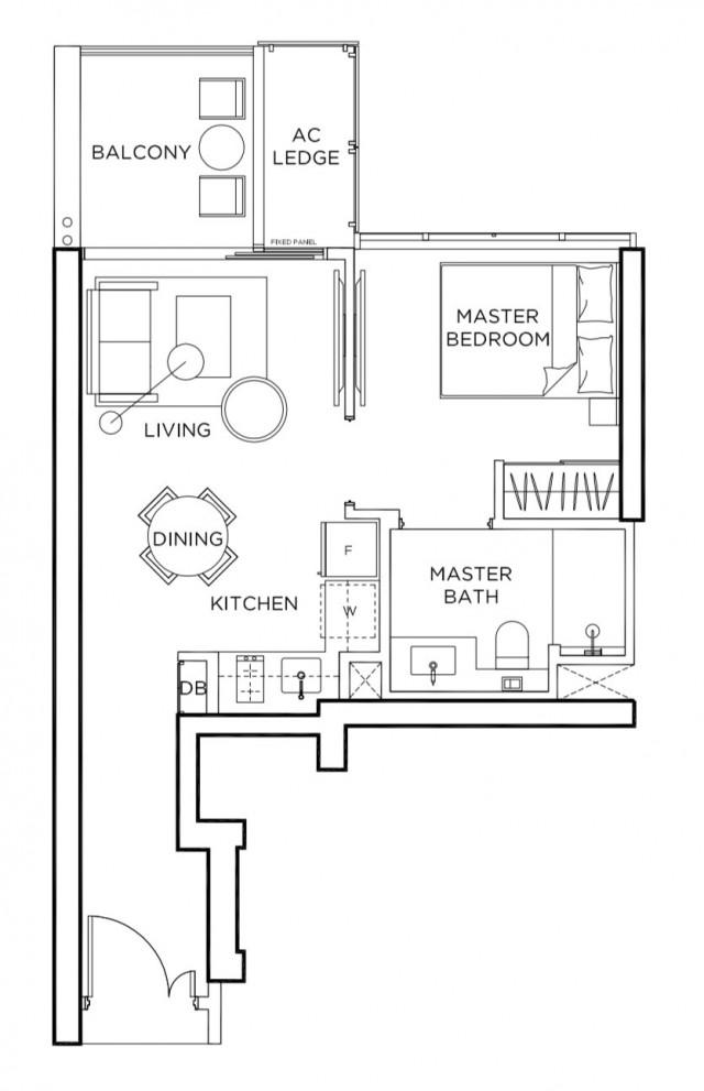 Gem Residences Condominium For Rent, $3,300, 1 Bed 1 Bath 484 sqft $6.82 psf