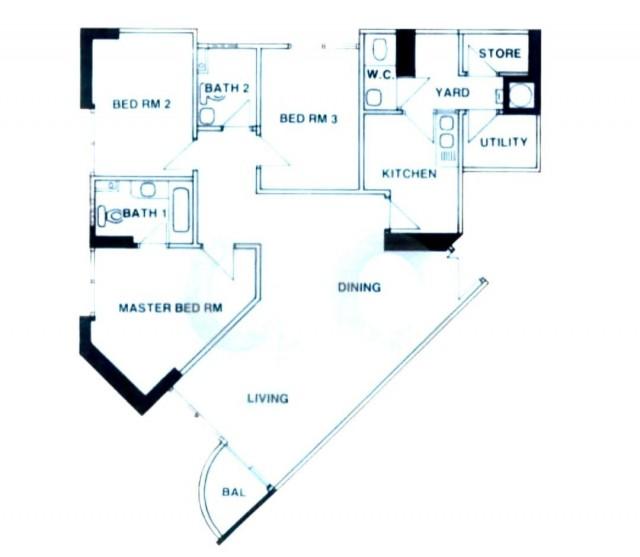 The Regalia. Near Great World MRT Condominium For Rent, $5,800, 3 Bed 3 Bath 1,300 sqft $4.46 psf