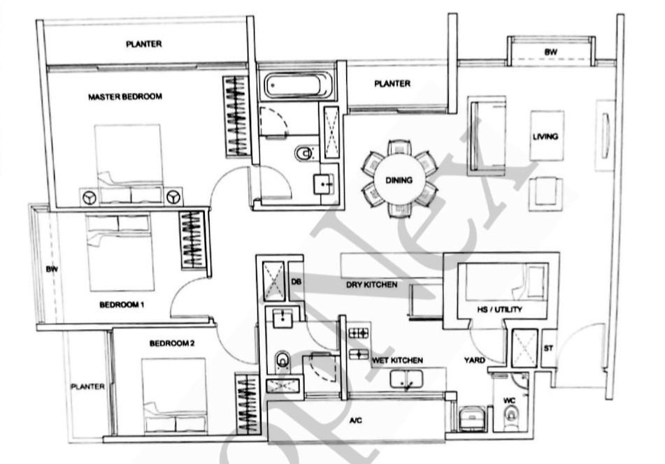 Botannia Condominium For Rent, $5,500, 3 Bed 3 Bath 1,270 sqft $4.33 psf