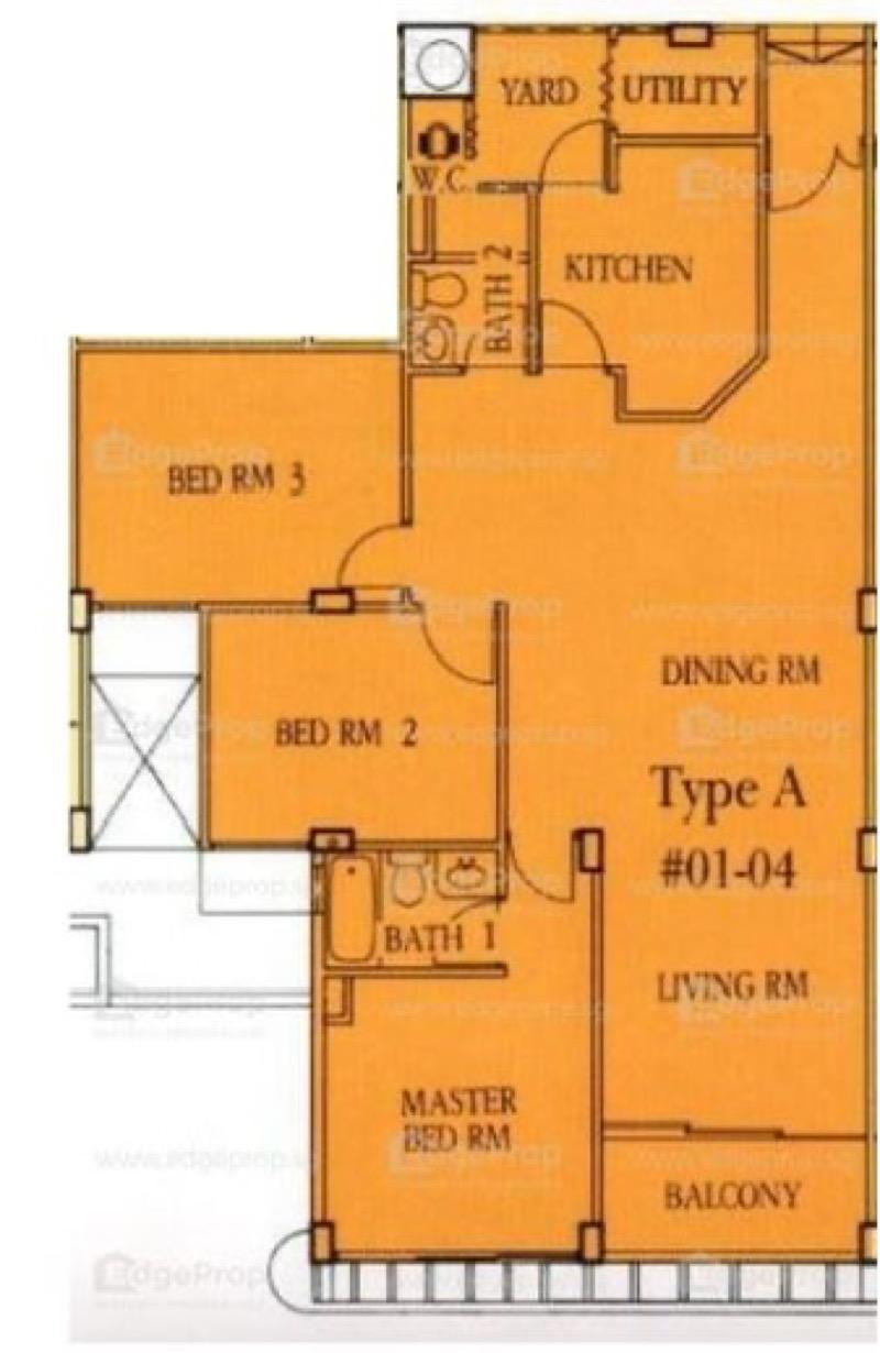 Orchid Park Condominium Condominium For Rent, $4,900, 3 Bed 3 Bath 1,249 sqft $3.92 psf
