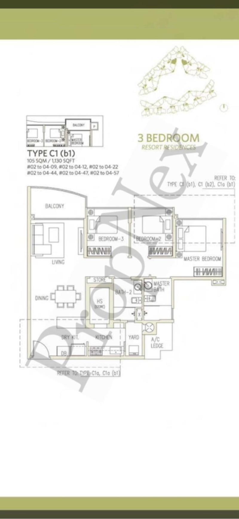 Canberra Residences Condominium For Rent, $4,400, 3 Bed 2 Bath 1,130 sqft $3.89 psf