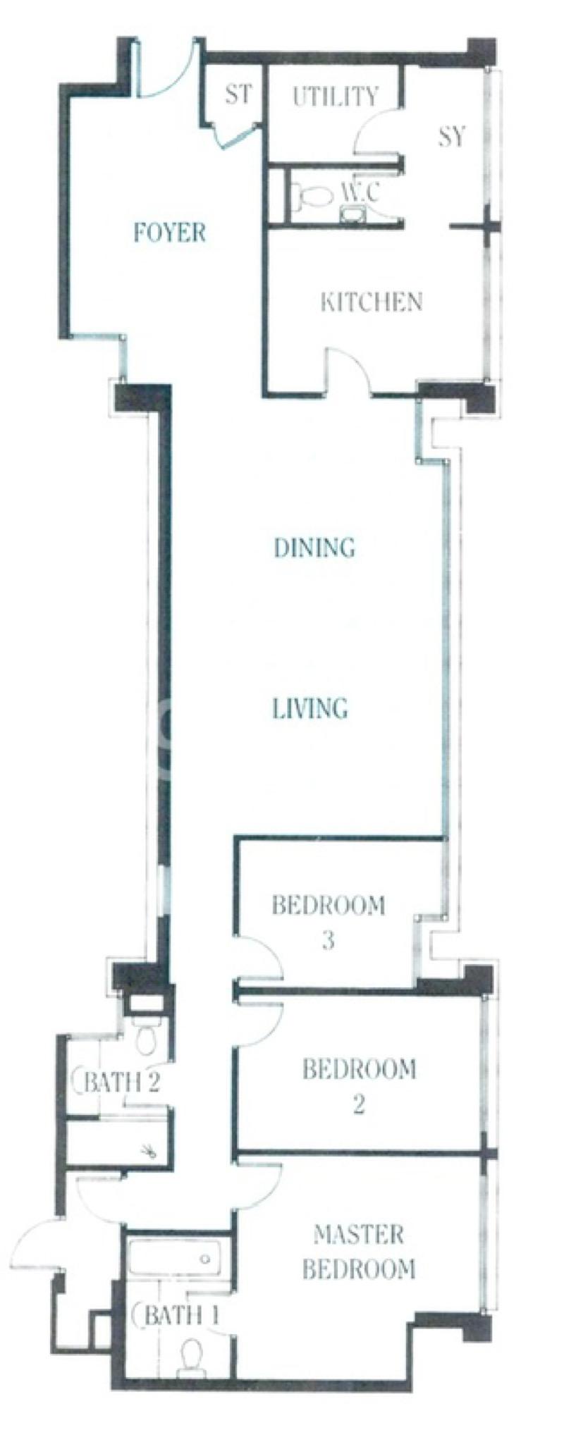 UE Square Apartment For Rent, $7,490, 3 Bed 2 Bath 1,528 sqft $4.90 psf