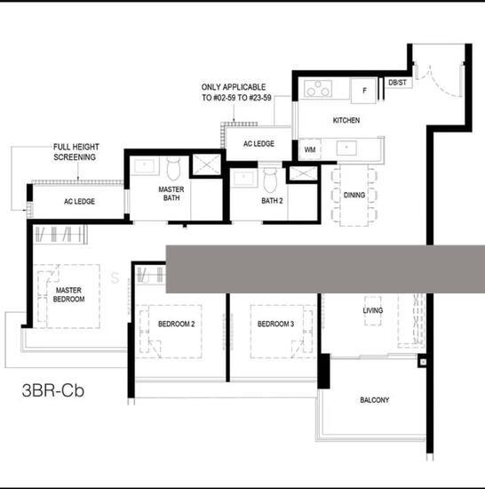 Normanton Park Condominium For Rent, $6,200, 3 Bed 2 Bath 936 sqft $6.62 psf