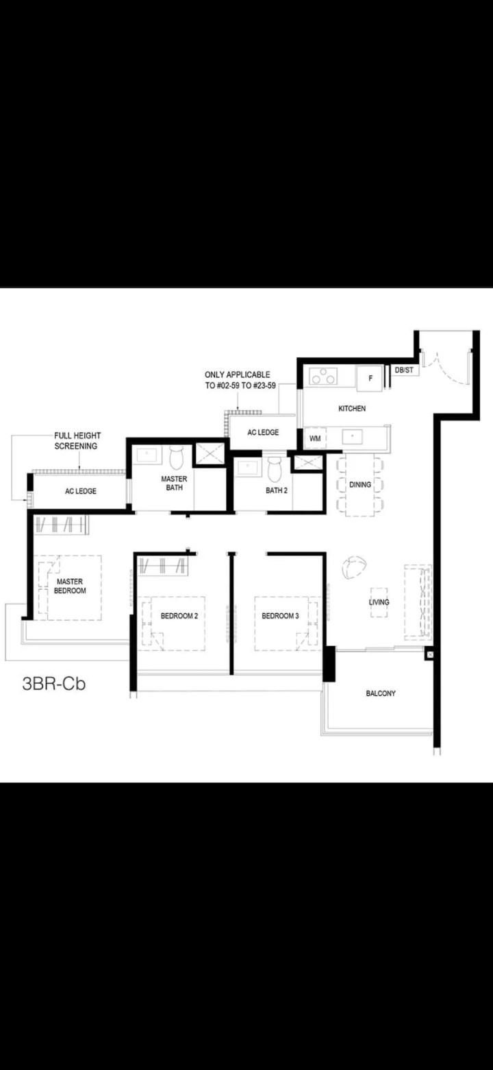 Normanton Park Condominium For Rent, $6,200, 3 Bed 2 Bath 936 sqft $6.62 psf