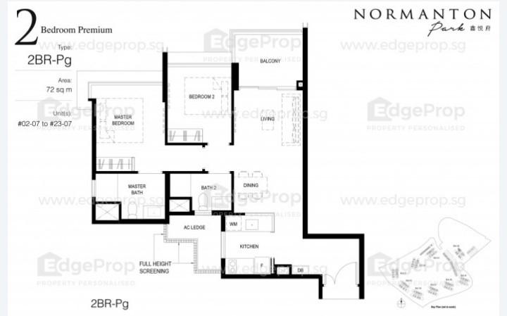 Normanton Park Condominium For Rent, $4,300, 2 Bed 2 Bath 775 sqft $5.55 psf