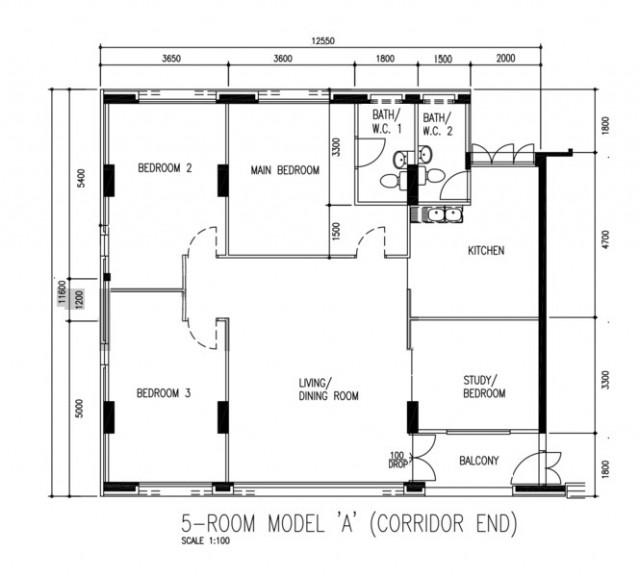 233 Pasir Ris Drive 4 HDB Apartment For Rent, $4,200, 4 Bed 2 Bath 1,485 sqft $2.83 psf