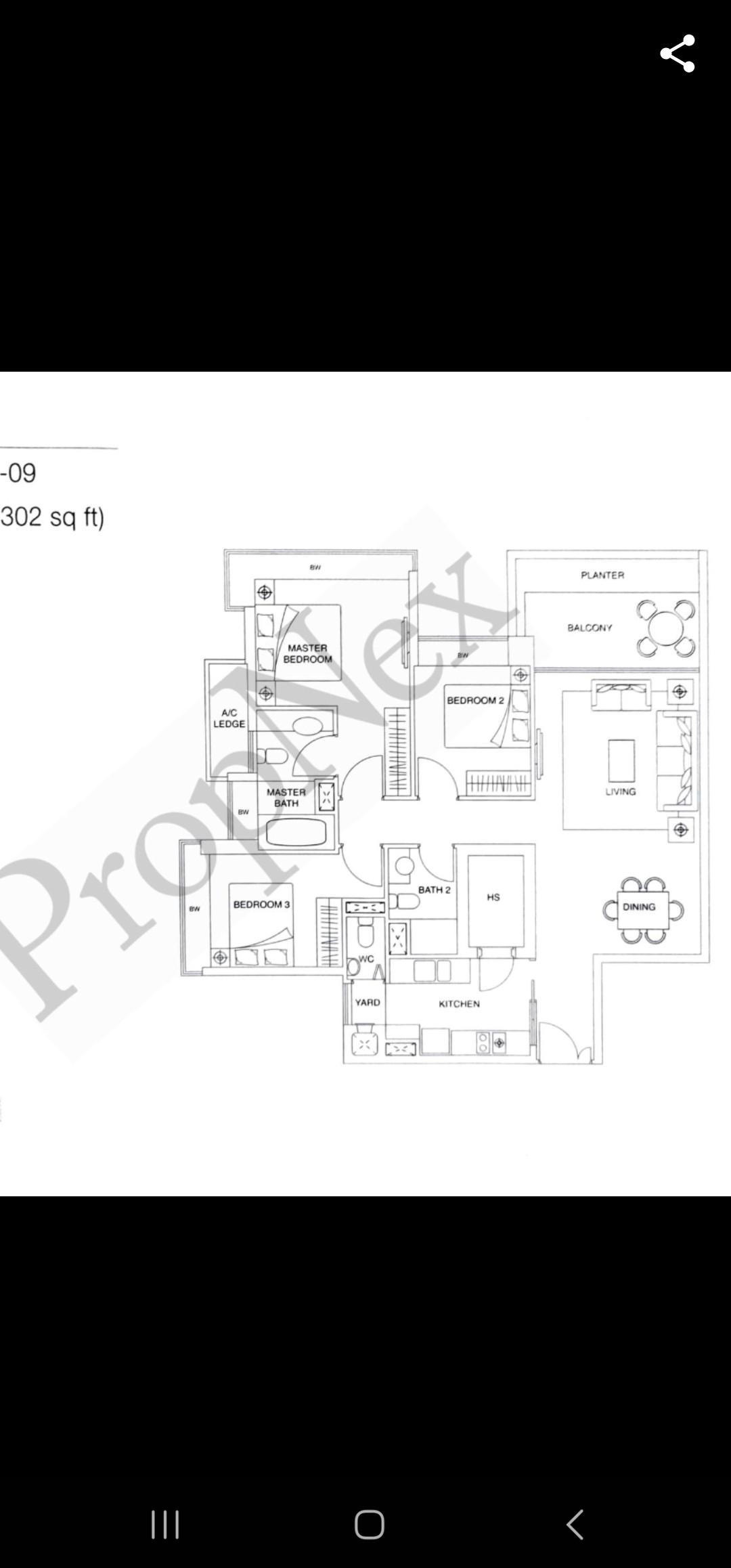 The Vision Condominium For Rent, $6,200, 3 Bed 3 Bath 1,302 sqft $4.76 psf