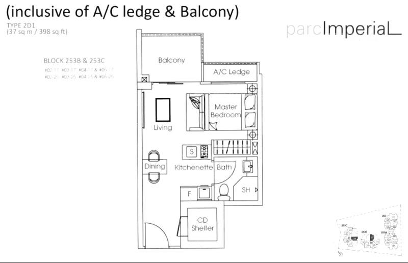 Parc Imperial Condominium For Rent, $3,1001 Bath 398 sqft $7.79 psf