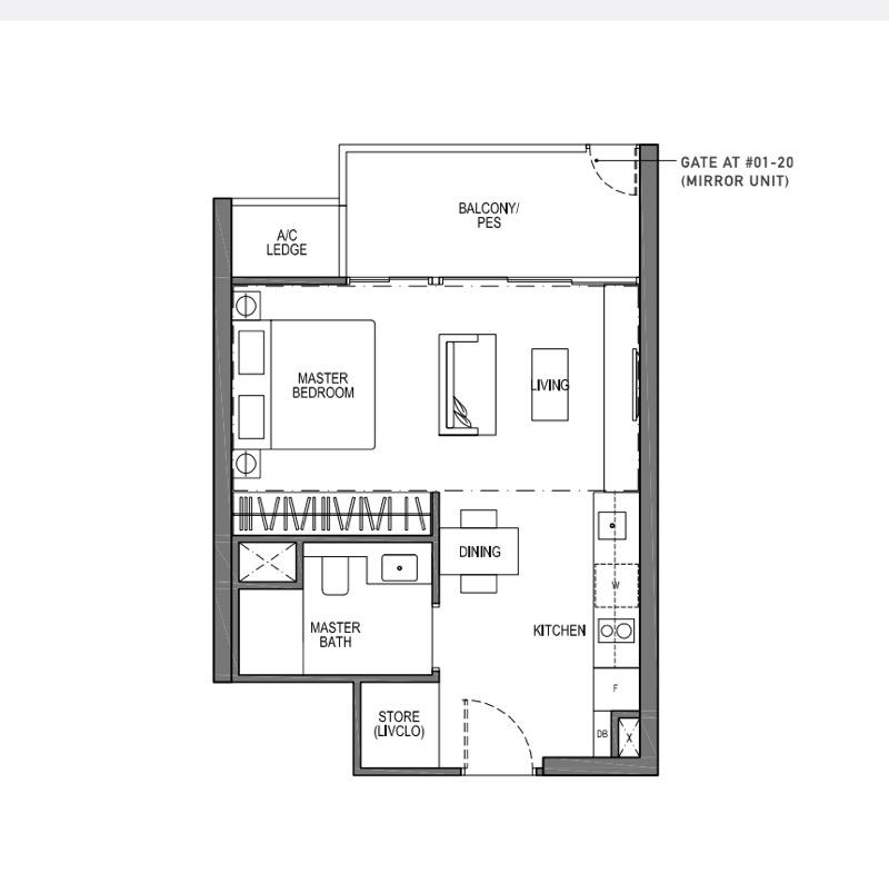 Seaside Residences Apartment For Rent, $3,500, 1 Bed 1 Bath 506 sqft $6.92 psf