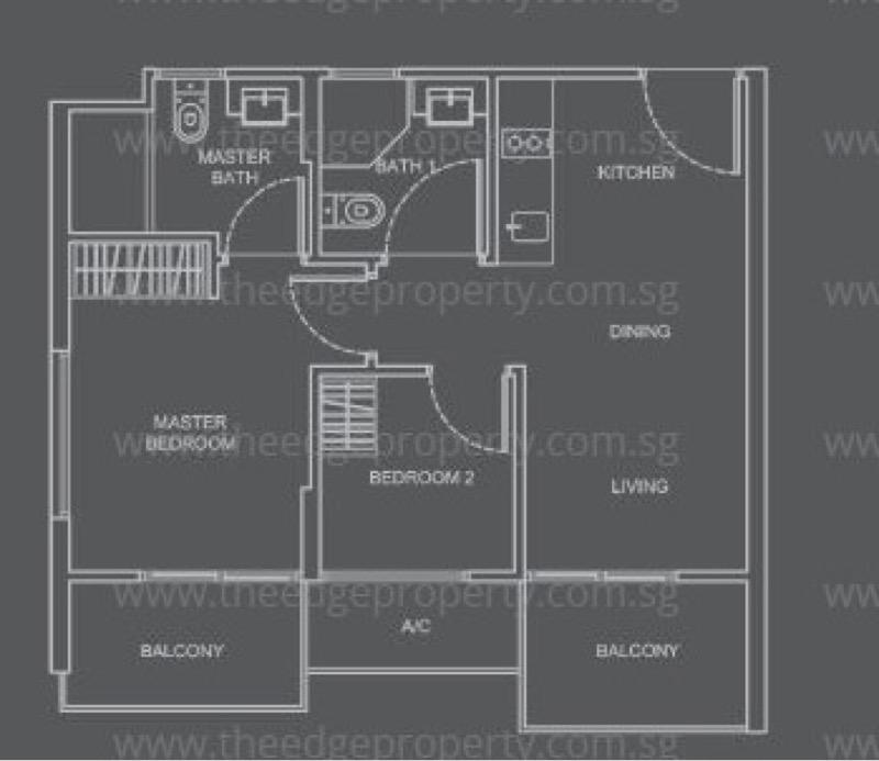Whitehaven Apartment For Rent, $4,000, 2 Bed 2 Bath 538 sqft $7.43 psf